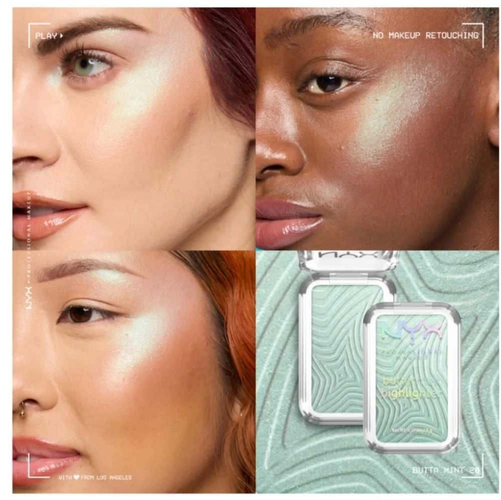 NYX Professional Makeup Buttermelt Highlight Trio ✨ Purple, Pink, & Mint 🆕